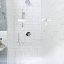 Shower Tiles Set In Brick Pattern