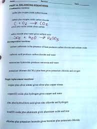 Solved Title Chemical Reactions And