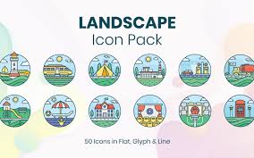 Landscape Icon Designs Set 121214