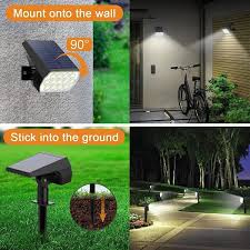 Welalo Solar Spot Lights Outdoor 6 Pack 52 Led 3 Modes 2 In 1 Solar Landscape Spotlights Solar Powered Security Lights Ip65 Waterproof Wall Lights For