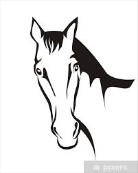 Wall Mural Horse Icon In Simple Black