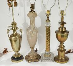 Four Vintage Table Lamps Brass