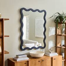 Wavy Wood Wall Mirror 35 W X 47 25 H