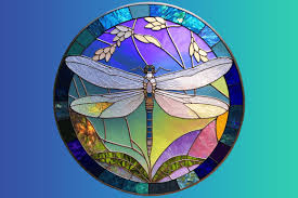 Free Stained Glass Dragonfly Window Art