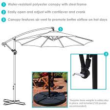Sunnydaze 9 5 Offset Outdoor Patio Umbrella With Crank Cherry