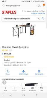 Altra Aden Glass L Desk Grey For