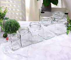 Metal Cap China Square Glass Jar