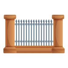 Vector Fence Metal Gate Icon Cartoon