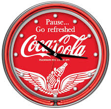 Glass Wall Clock Cola Coca Cola