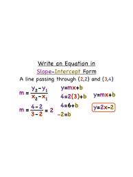 Slope Intercept Equation Of A Line