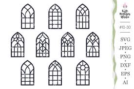 Antique Arched Window Frames Svg Set