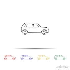 Car Multi Color Style Icon Simple Thin