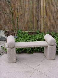 Japanese Roll Top Stone Bench With Arm