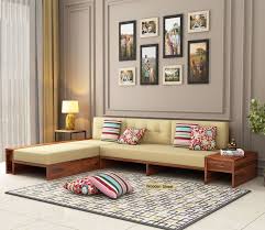 Buy Cortez L Shaped Wooden Sofa