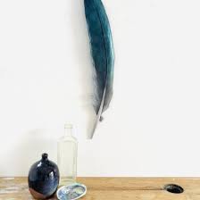 Large Carved Rimu Huia Feather Art
