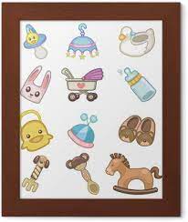 Poster Cartoon Baby Stuff Icon Pixers Us