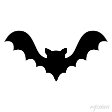 Bat Flying Black Silhouette Icon Cute
