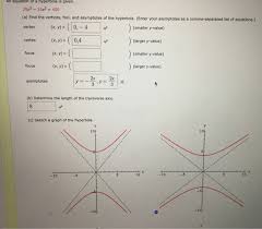 A Hyperbola Is Given 25y2 16x2 400