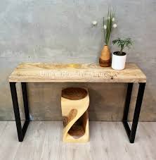 Industrial Console Table Rustic Solid