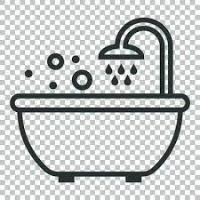 Bath Shower Icon In Flat Style