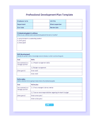 Professional Development Plan Template