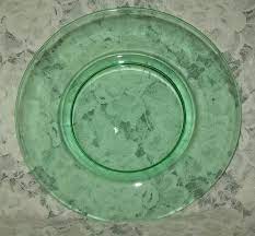 Clear Green 7 1 4 Salad Plates 1930 S