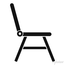 Folding Plastic Chair Icon Simple