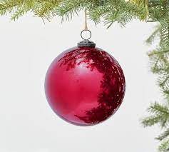 Red Mercury Glass Ball Ornament