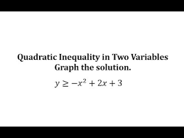 Quadratic Inequality In Two Variables