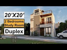 20x20 Duplex House Design 400 Sqft