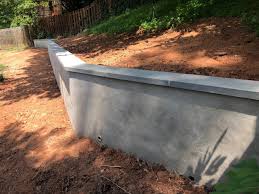 Parged Block Retaining Wall With 2 Inch