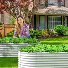 Oval Metal Raised Garden Bed