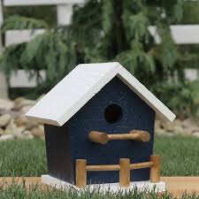 Painted Birdhouse With Perch From