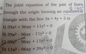 The Joint Equation Of The Pair Of Lines
