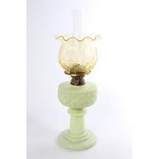 Stunning Antique Uranium Glass Oil Lamp
