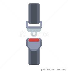 Car Seat Belt Icon Cartoon Vector
