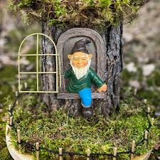 Garden Gnome Statue Gnome Tree Window