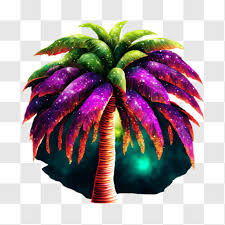 Colorful Upside Down Star Palm Tree Png