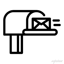 Letter In Mailbox Icon Outline Letter