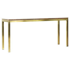 Burlwood And Brass Console Table