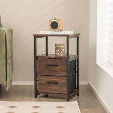 Gymax 13 In W Nightstand Rectangle