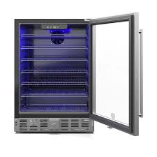 Koolmore 23 4 In Stainless Steel Glass Door Built In Refrigerator And Beverage Cooler 5 Cu Ft 5c Mf Gd