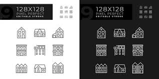 Story House Icon Two Vector Images