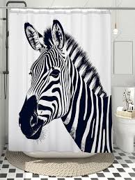 1pc Zebra Print Shower Curtain Modern