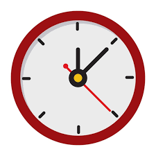 Red Wall Clock Vector Ilration Icon