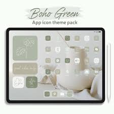 Boho Green Ipad App Icon Pack Sage