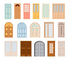 Entrance Front Doors Isolated Vector