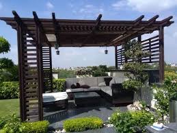 Wooden Pergola With Pillar For Outdoor