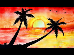 Drawing Sunset Scenery