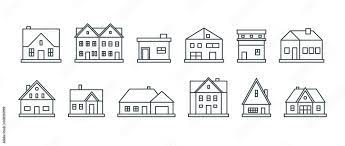 Real Estate Various Outline Houses And